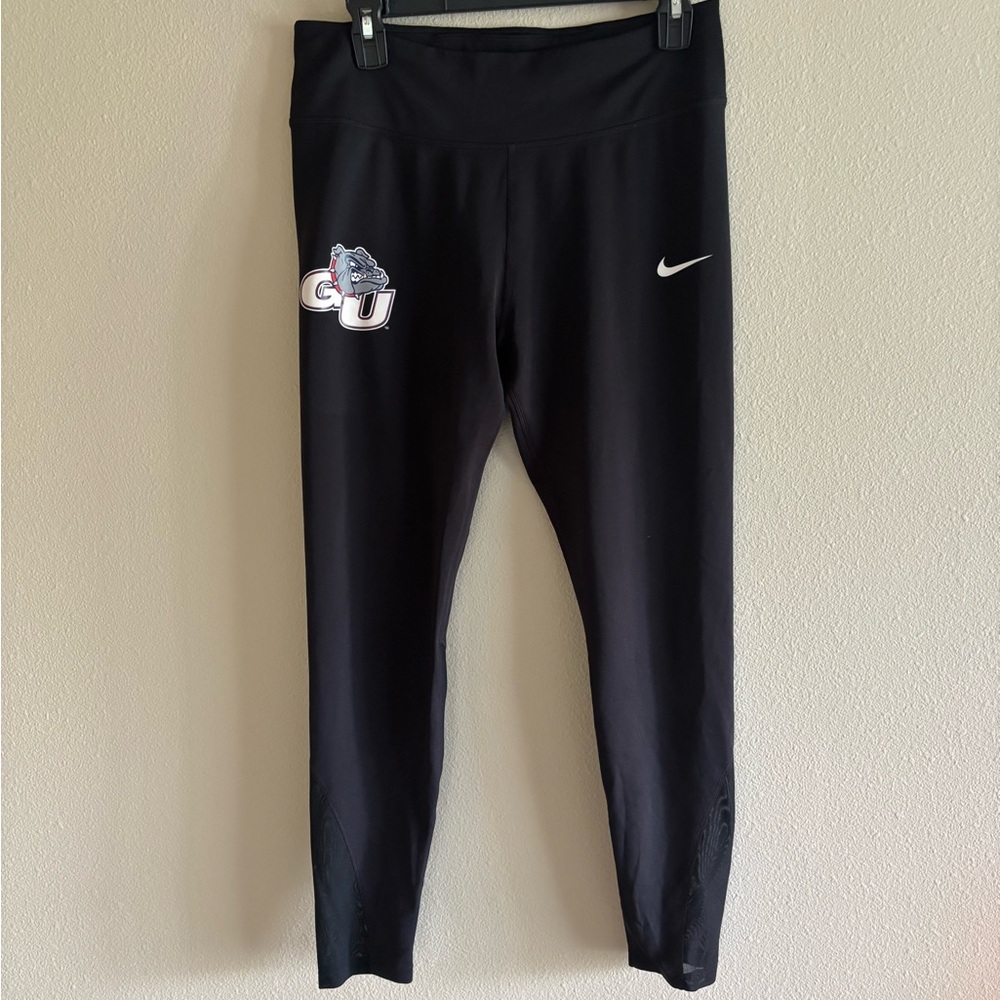 Nike Gonzaga WBB Team Issued Black Leggings Athletic Fit w/ Mesh Ankles